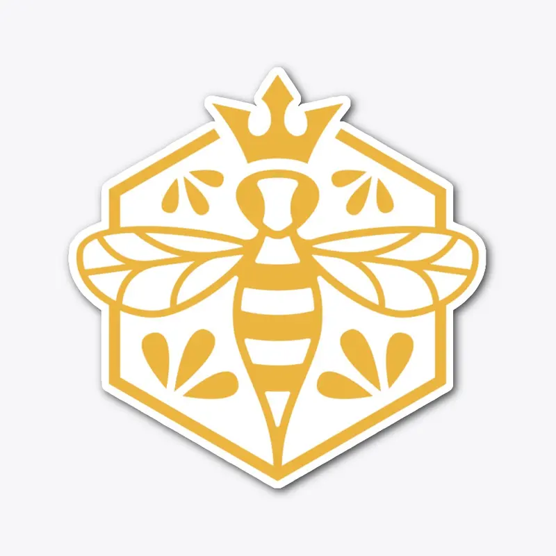 Queen Bee Gold Sticker